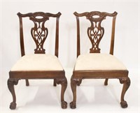 Pr. Henredon Chippendale Style Side Chairs