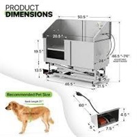 Magshion 50 Dog Grooming Tub Stainless Steel