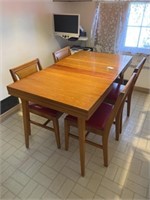 Oak Kitchen Table with 4 Chairs -As Shown Top is