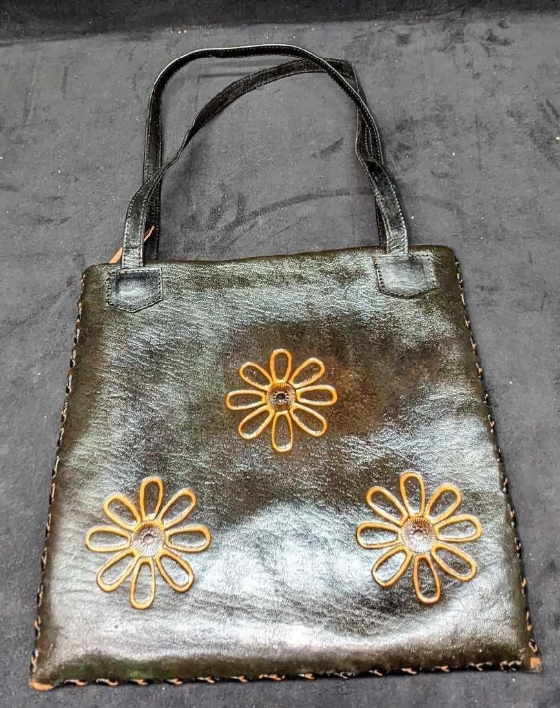 Floral Leather Bag Purse Satchel