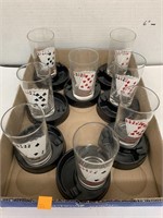 Vntg Poker Cocktail Glasses