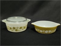 (2) PYREX SPRING BLOSSOM CASSEROLE DISHES W/...