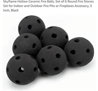MSRP $62 Set 6 5 Inch Fire Balls Ceramic