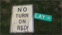 2 Street Signs-30"x24"(White Sign), 18"x6"(Green)