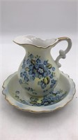 Hand Painted Lefton China Water Pitcher And Basin