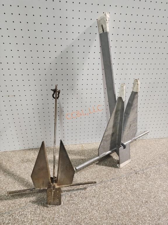 Pair of Galvanized Boat Anchors 1300lb capacity