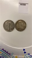 1944 and 1963 half dollar coins