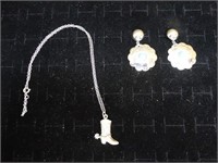 Boot Necklace & Earrings