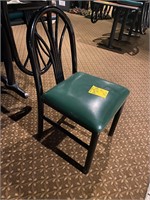 4 MTS restaurant chairs green vinyl steel frame