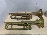 2 Brass Instruments - no mouth pieces