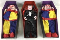 (3)pc Halloween Vampire & Clowns Animated Figures