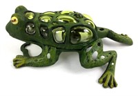 Cast Iron & Glass Frog Tealight Candle Holder