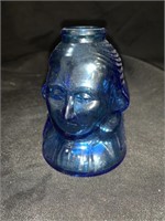 3.5 “ WHEATON BLUE GLASS GEORGE WASHINGTON BOTTLE