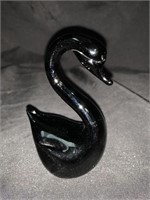 4.5 “ BLACK GLASS SWAN