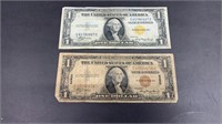 Currency: (2) $1 Silver Certificate- 1935-A