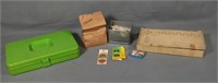 Green Sewing Box, full of sewing items, White Box