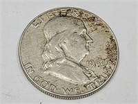 1962D Franklin Silver Half Dollar Coin
