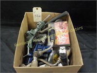 BOX W/ TOOLS, STAPLE GUNS, ETC.