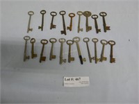 Twenty Assorted Skeleton Keys on Tray