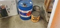 2 gallons roof cement, and empty racing fuel can