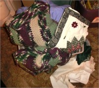 crochet afghans, quilted pillow cover, etc.