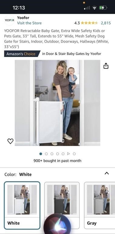 Yoofur Retractable Baby Gate