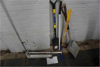 sledgehammer, 2-shovels & scooter