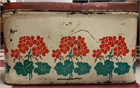 Old National Can red & white toleware bread box