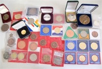 Various medallions Soccer, Telecom,