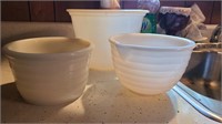Lot of 3 White Glass Bowls