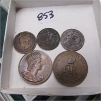 5 - ASST FOREIGN COINS