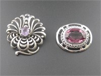 Two Sterling Silver Brooch/ Pins Hallmarked