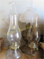 4 assorted oil lamps