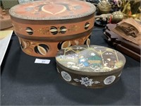 2 Handpainted Band Boxes.