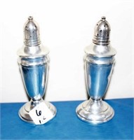 STERLING SILVER SALT AND PEPPER SHAKERS -