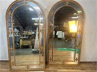 Pair John-Richard Gilt Accent Arched Mirrors