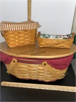 3 Longaberger basket , large one has no the