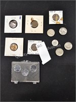 assorted collectible coins (display area)