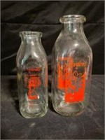 Pair Of Borden's Vintage Glass Dairy Milk Bottles