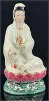 CHINESE FAMILLE ROSE GUANYIN FIGURE