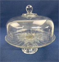 Vintage LE Smith Glass Starburst Pedestal Cake