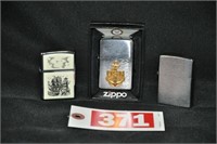 (3) Zippo lighters