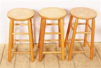 Three Wood Stools