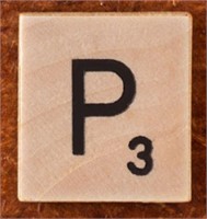 200 Scrabble Tiles - Natural Wood - Letter P