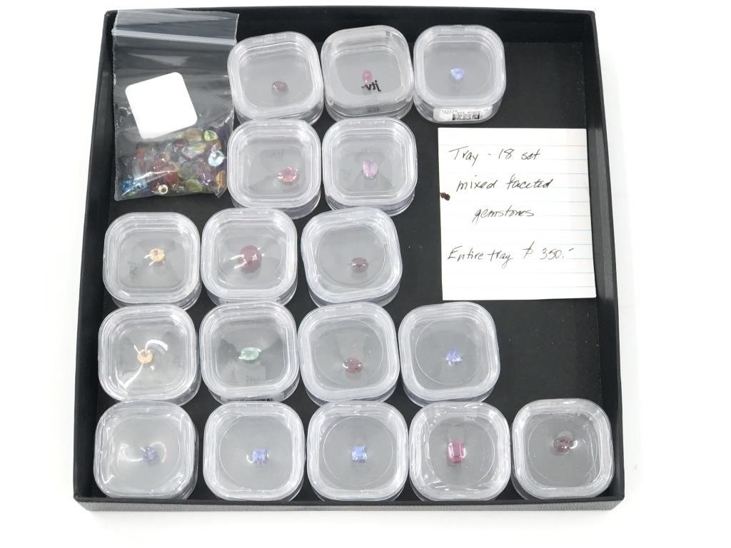 18 mini box Sets Mixed Faceted Gemstones