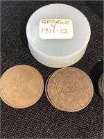 George the fifth Canadian copper large cents