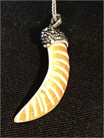 Seashell necklace on silver chain