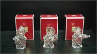 Three Pristine Mikasa Glass Figurines