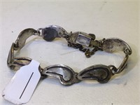 Sterling Silver Taxco bracelet with safety chain