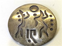 Sterling Silver Mexico Brooch/pendant - 1.75 in